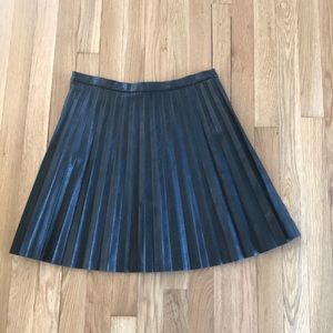 J crew faux pleated leather mini skirt